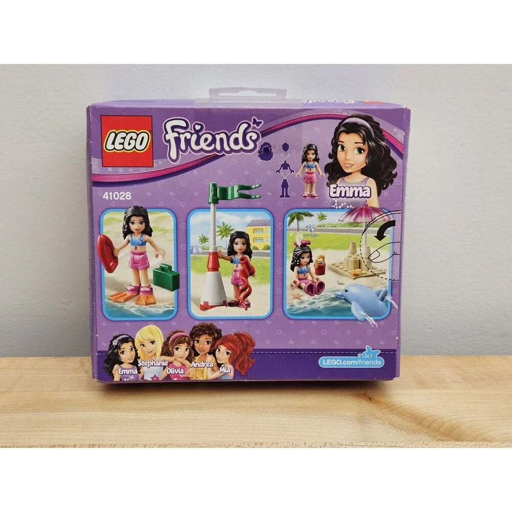 New Lego 41028 Friends Emma's Lifeguard Post Beach Dolphin Umbrella Retired